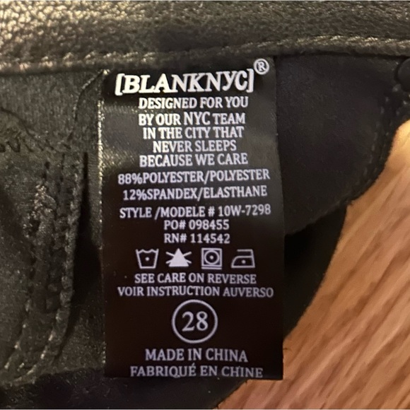 BLANKNYC Women’s Black Leather Pants Size 28. Excellent POC - Picture 5 of 8